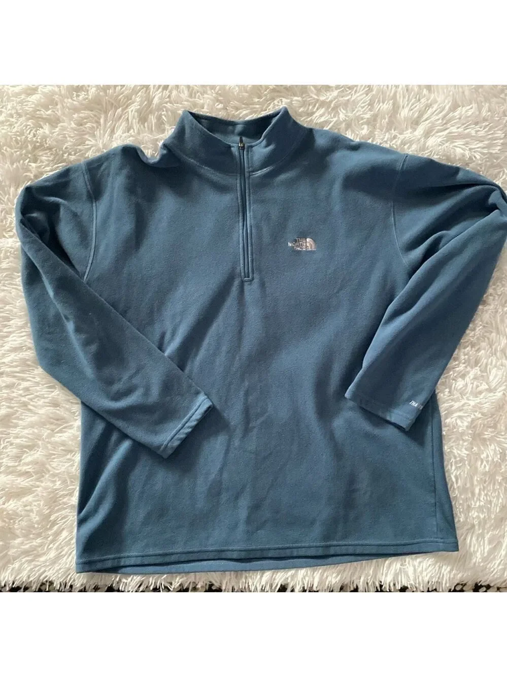 The North Face micro fleece blue pullover